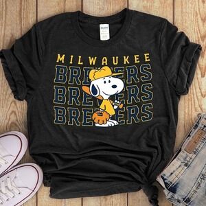 Snoopy Milwaukee Brewers Let's Play Baseball Shirt